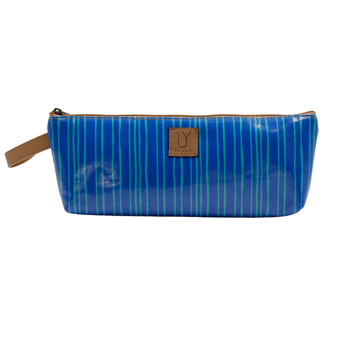 1 Zip Pencil Case - Stripe Aqua