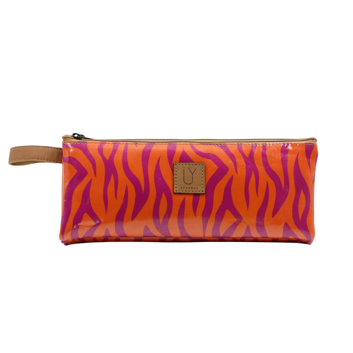 3 Zip Pencil Case - Tangerine Tiger