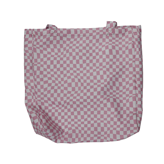 Cotton Tote - Warped Check Pink