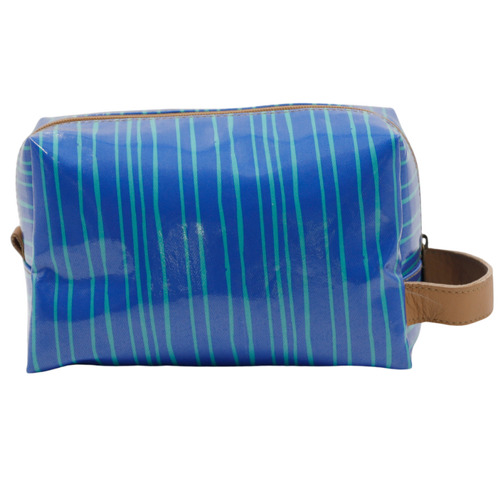 Soft Cosmetic Bag - Stripe Aqua