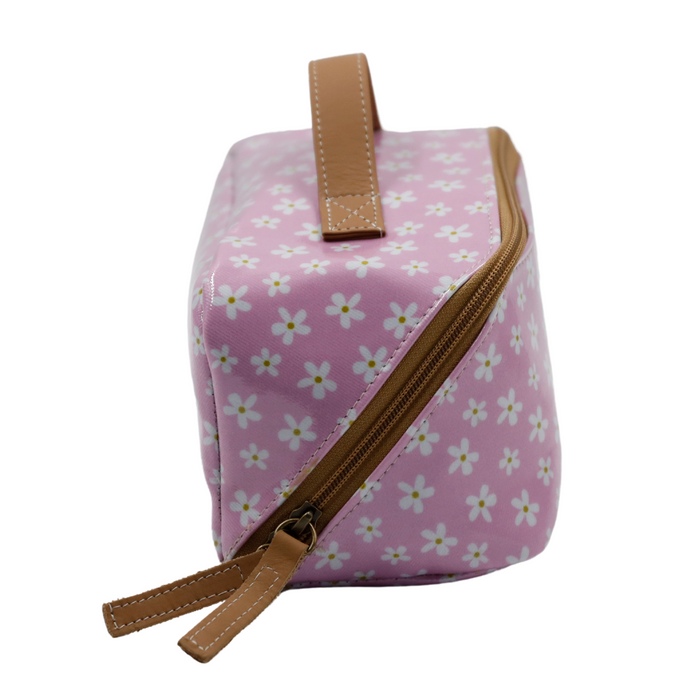 Large Cosmetic Bag - Pink Daisy