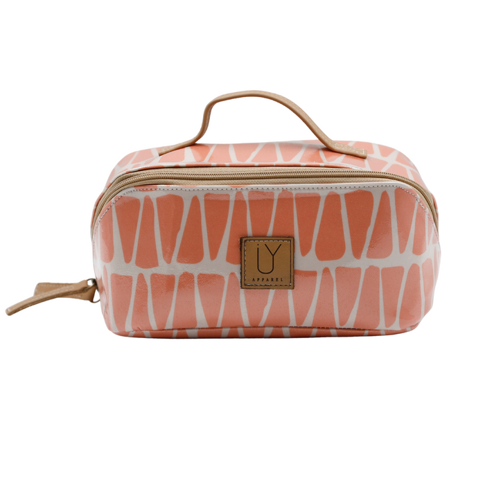 Large Cosmetic Bag - Cracked Earth Coral