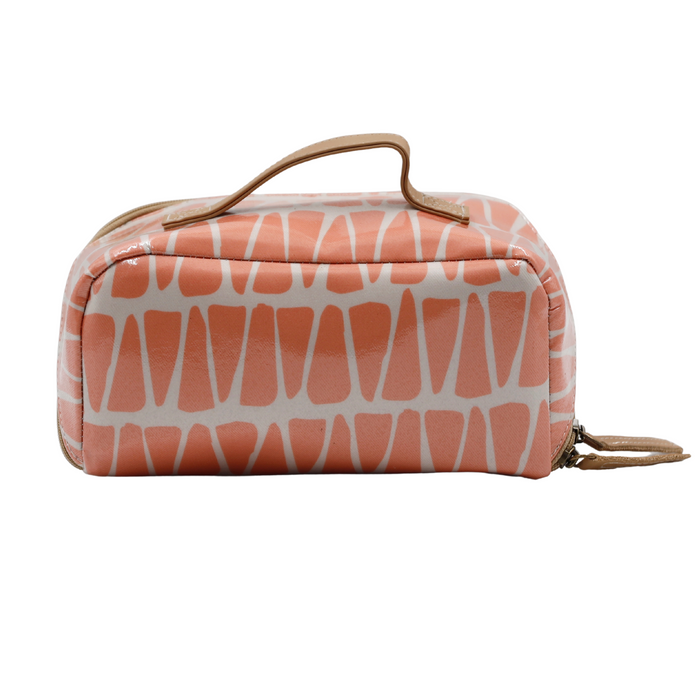 Large Cosmetic Bag - Cracked Earth Coral