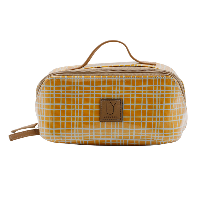 Large Cosmetic Bag - Weave Yellow