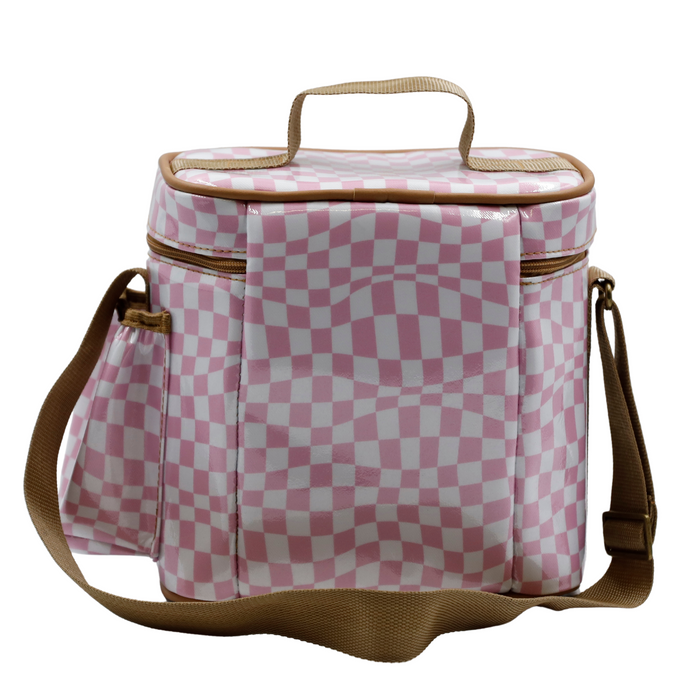 Snakpak Lunch Cooler - Warped Check Pink