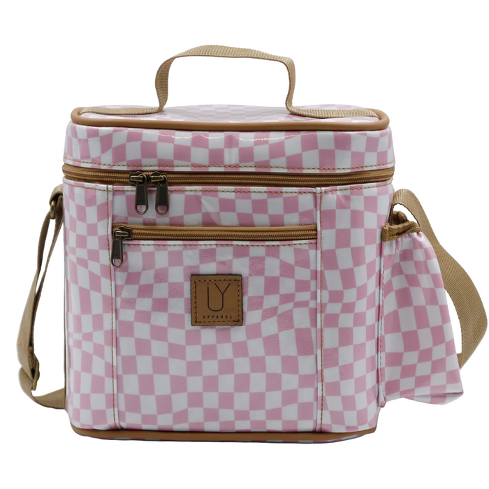 Snakpak Lunch Cooler - Warped Check Pink