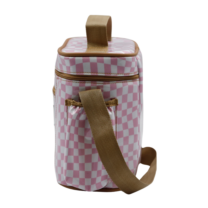 Snakpak Lunch Cooler - Warped Check Pink