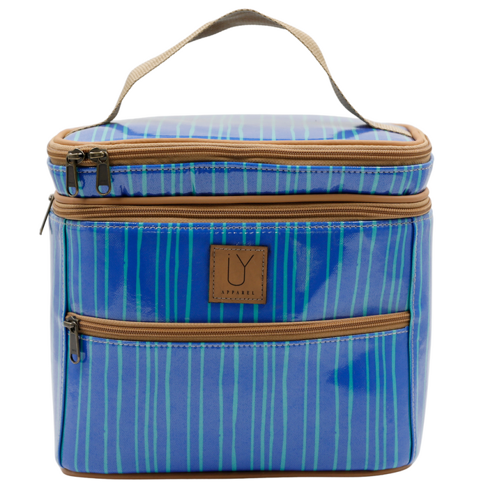 Stand Up Toiletry Bag - Stripe Aqua