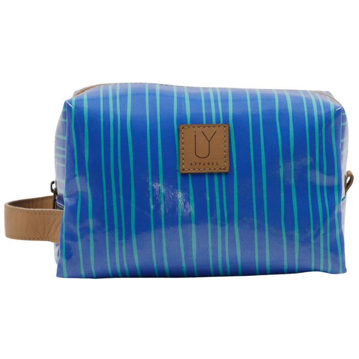 Soft Cosmetic Bag - Stripe Aqua