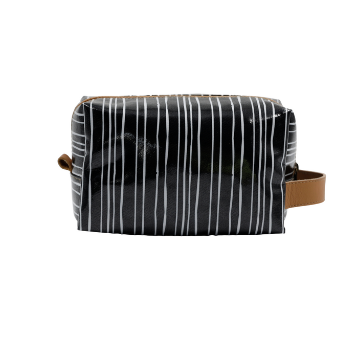 Soft Cosmetic Bag - Stripe Black on White