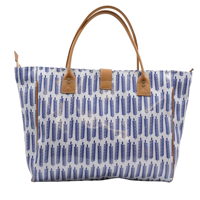 Shopper Bag - Leaves Blue