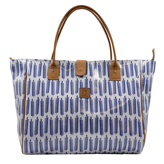 Shopper Bag - Leaves Blue