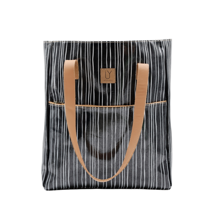 Campus Tote - Stripe Black and White