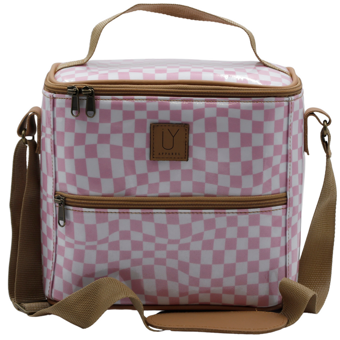 Lunch Cooler - Warped Check Pink