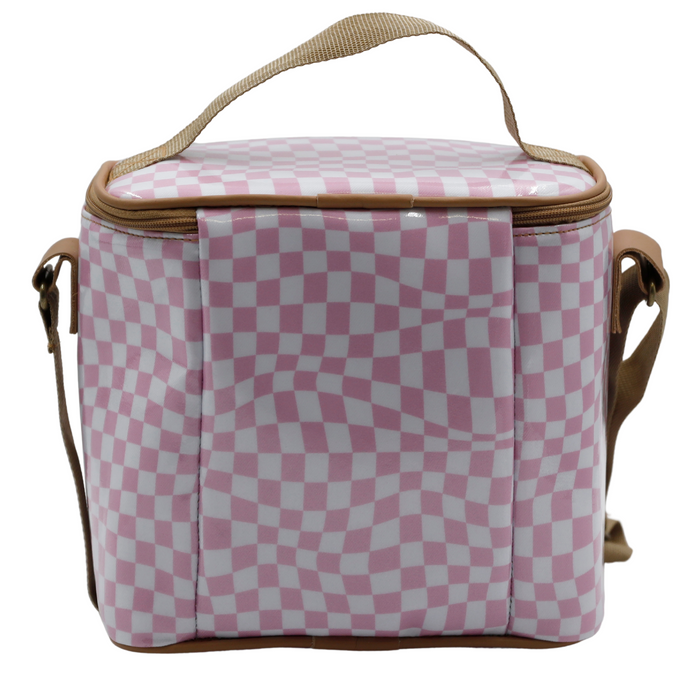 Lunch Cooler - Warped Check Pink