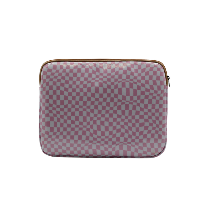 Laptop Sleeve Medium - Warped Check Pink