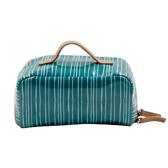 Large Cosmetic Bag - Stripe Green