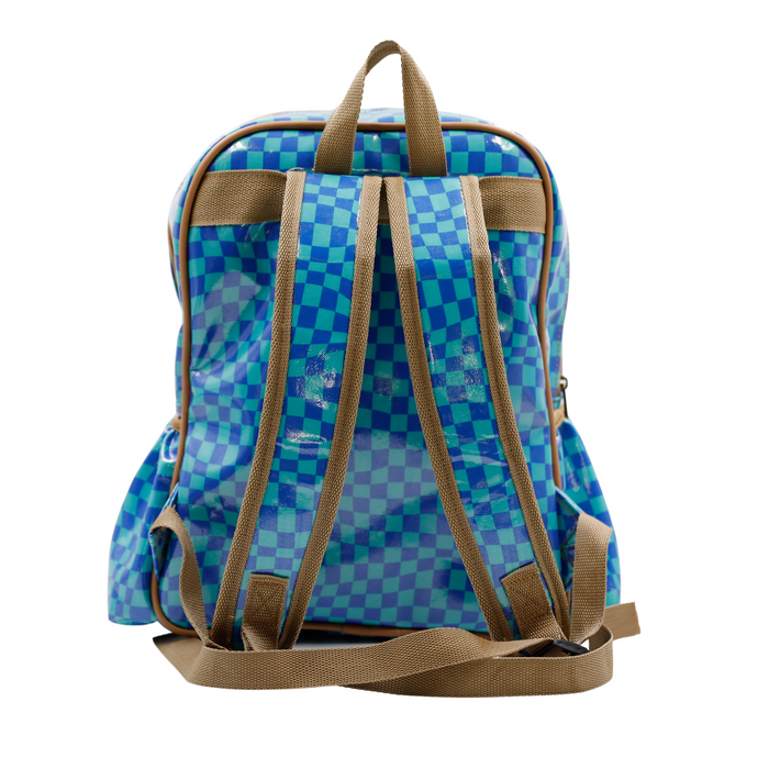 Satchel Warped Check Aqua