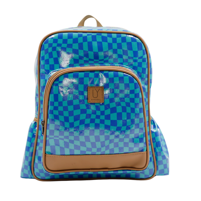 Satchel Warped Check Aqua