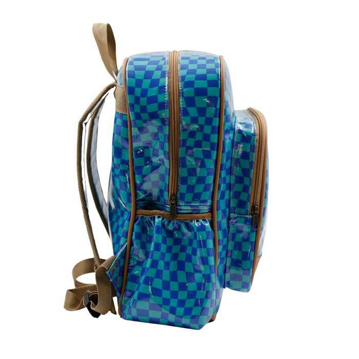 Satchel Warped Check Aqua